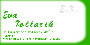 eva kollarik business card